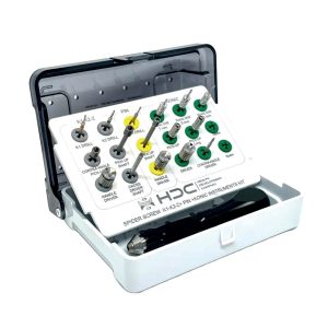 Implantační set se 17 nástroji pro Spider Screw – K1/K2/Z/RP + PIN + KONIC